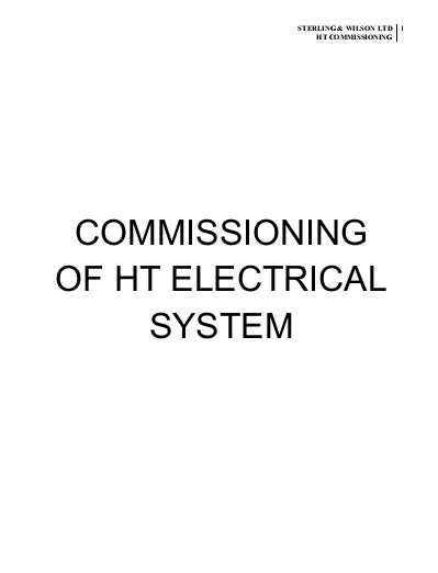 Commissioning of HT electrical system