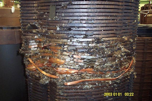 Transformer paper insulation damaged due to poor maintenance