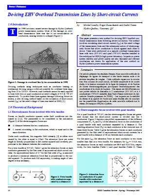 De-icing EHV Overhead Transmission Lines by Short-circuit Currents