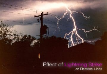 Effect of lightning strike on electrical lines