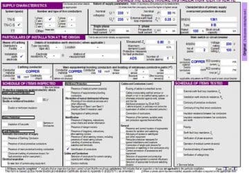 Electrical Certificate, Tests and Report