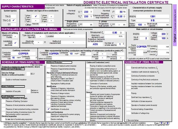 emergency lighting test certificate template