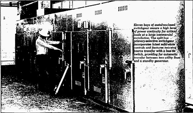 Eleven bays of metal-enclosed switchgear