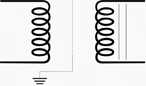 Principle of a shielded two winding transformer