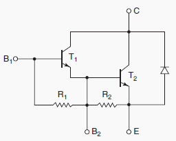 Figure-1 - A two-stage Darlington transistor with bypass diode.