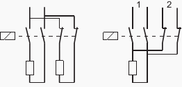 Four-pole contactors with 2 NO / 2 NC contacts