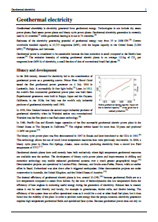 Geothermal Electricity