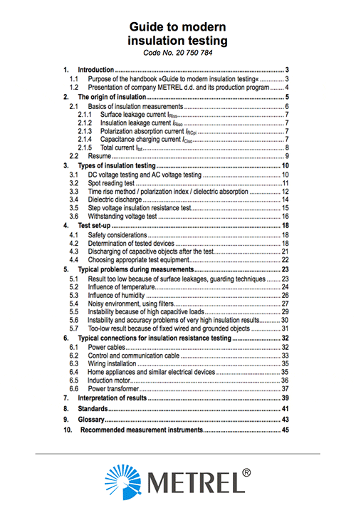 Guide to modern insulation testing – Metrel