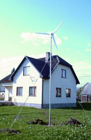 Home (small) wind turbine installed in the backyard