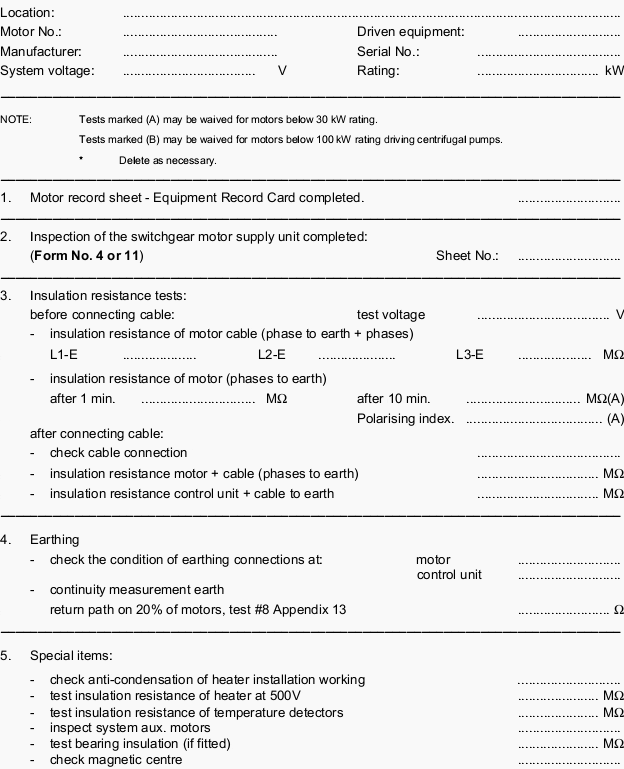 Electric Motor Vibration Chart