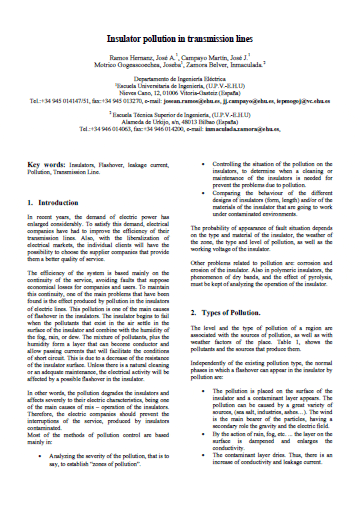 Insulator Pollution In Transmission Lines