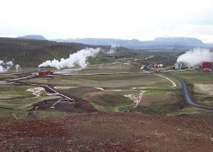 Krafla Geothermal Station in northeast Iceland