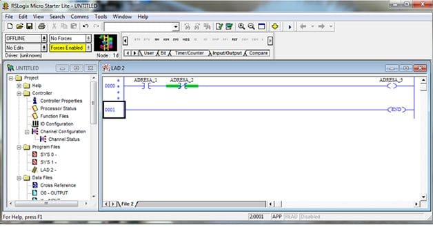 Figure 2 - Ladder programming