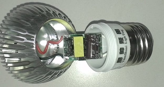 Typical 3 W LED bulb Construction