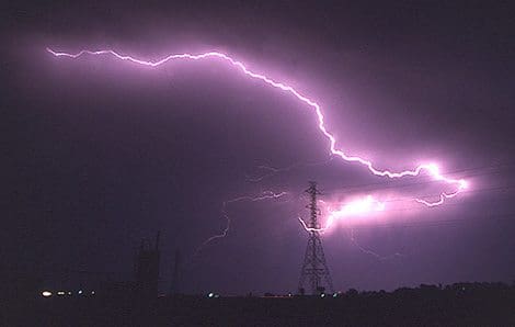 Lightning strike - transmission tower