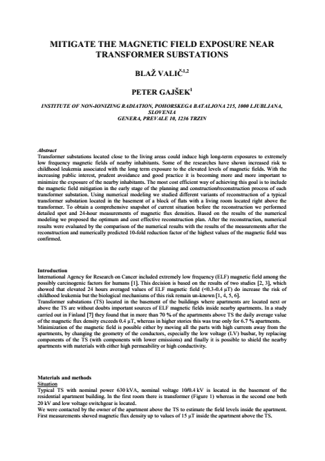 Mitigate The Magnetic Field Exposure Near Transformer Substation