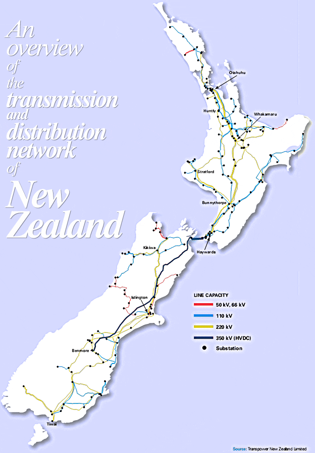 Transmission network of New Zealand