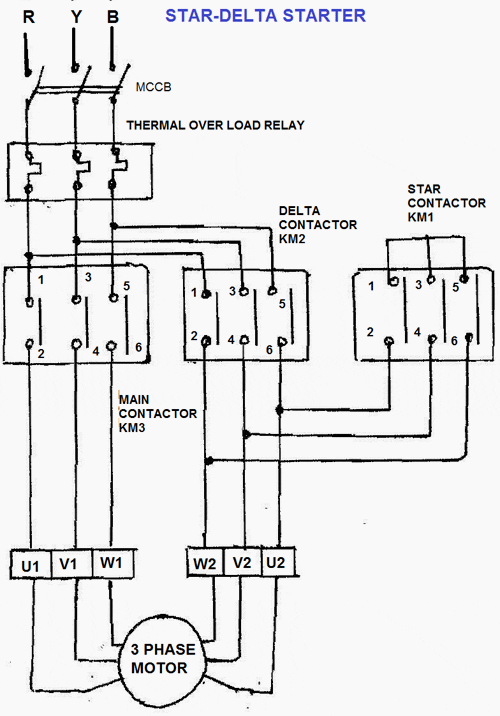 Star Delta Starter Control Circuit Diagram