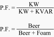 Power factor formula - Analogy with beer mug