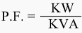 Power factor formula