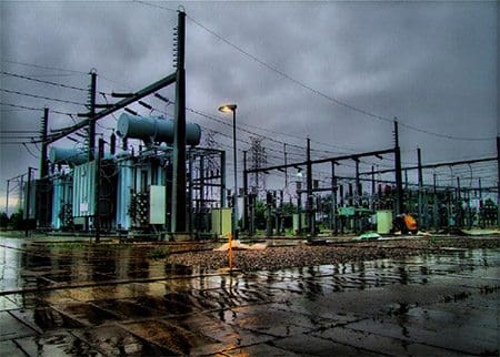 A substation as a part of an electrical generation, transmission, and distribution system