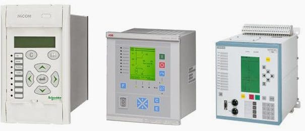 Examples of protection relays - Micom, Ref and Siprotec