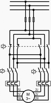 Reversing of a two step motor with separate windings