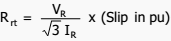 Rotor resistance in Ohms per phase