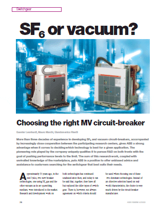 Sf6 Or Vacuum Mv Circuit Breaker