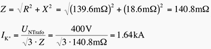 Short circuit calculation formulas