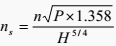 Specific speed of turbine in r.p.m.