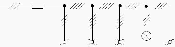 Switching lighting circuit - Single line diagram