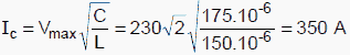 The maximum peak current at switch-on