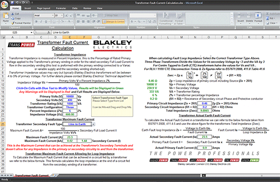 Transformer Fault Current Calculation