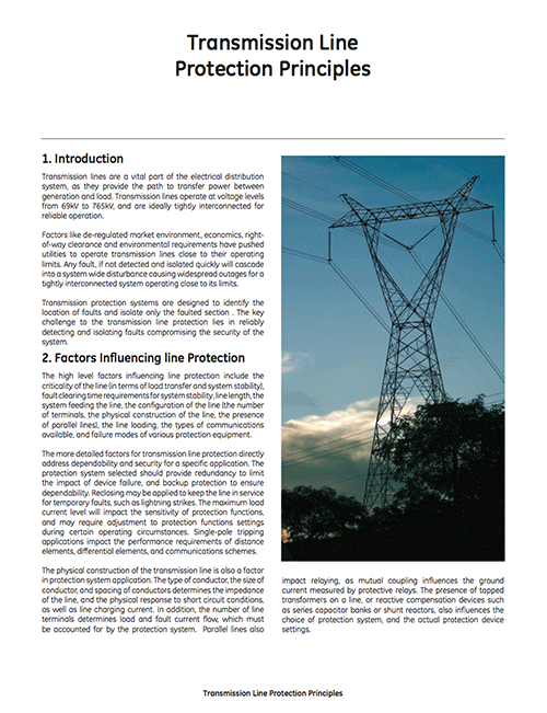 Transmission Line Protection Principles