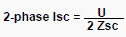 Two-phase short circuit current 