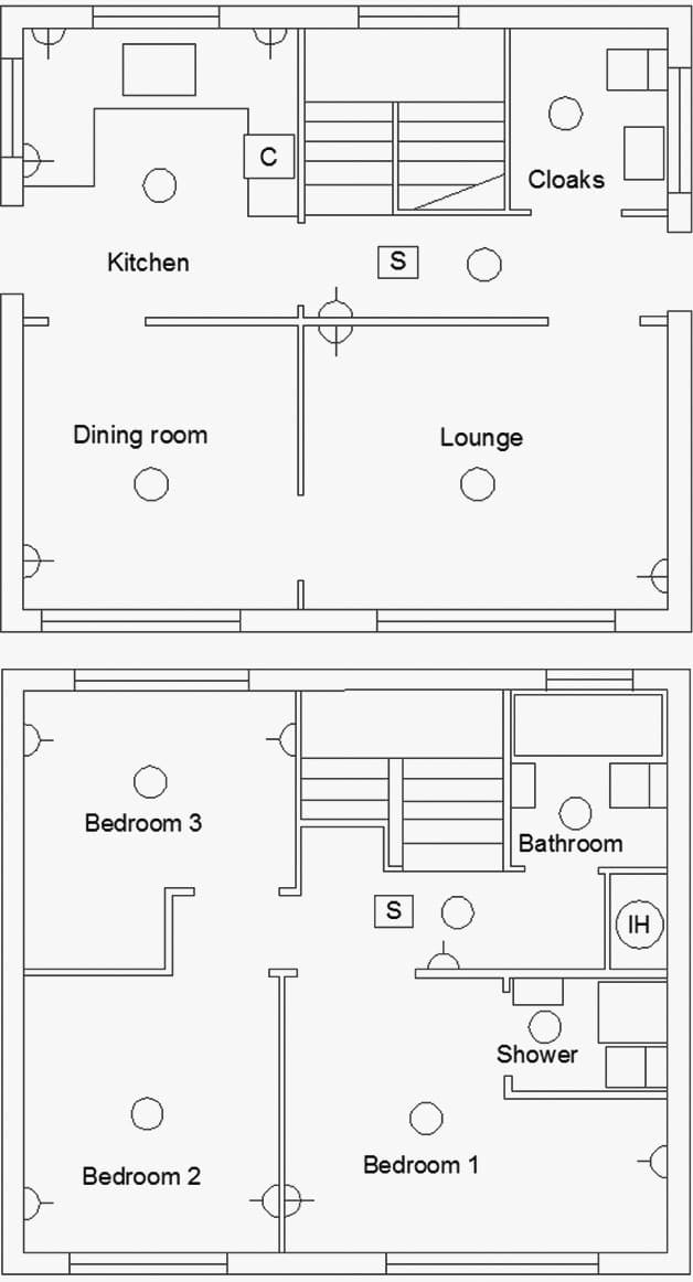 Electrical Design Project of a Three Bed Room House (Part 1) duplex socket wiring diagram 