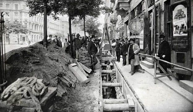 Underground cable duct on street