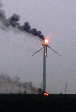 Fire in the sky - Lightning strike sparks Buffalo Ridge turbine blaze