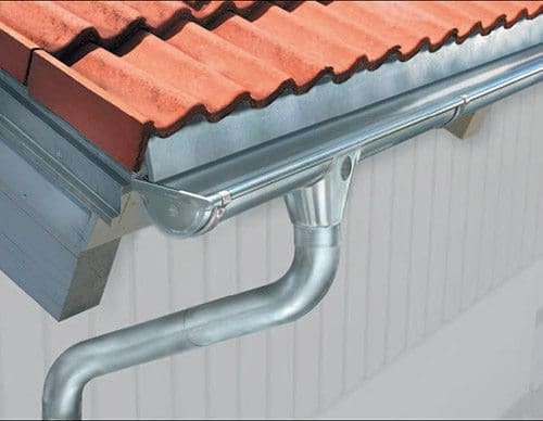 Zinc rain gutters